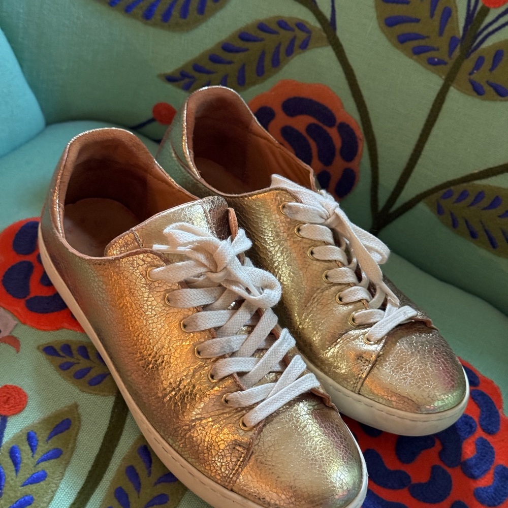 Sezane Jack trainers Metallic Gold Sneakers